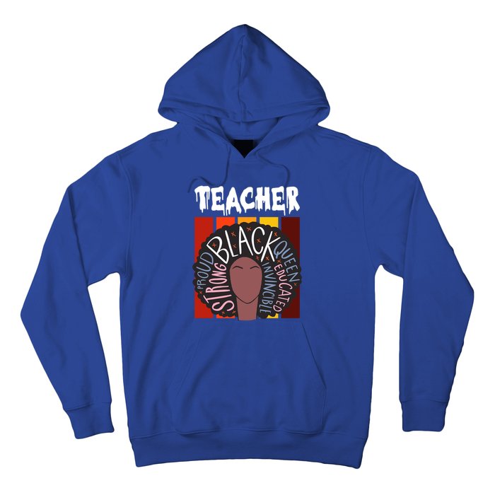 Teacher Drippin Lazy Halloween Costume Retro Afro Queen Funny Gift Hoodie