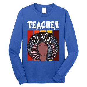 Teacher Drippin Lazy Halloween Costume Retro Afro Queen Funny Gift Long Sleeve Shirt