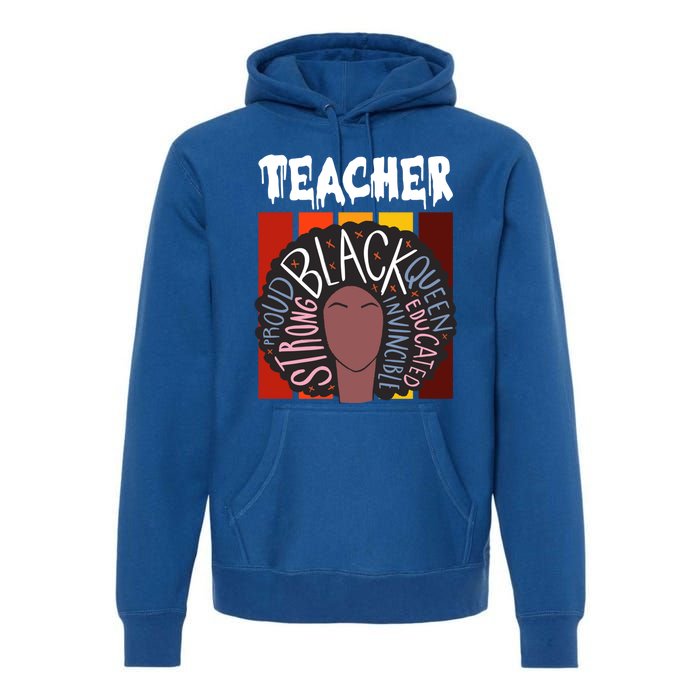 Teacher Drippin Lazy Halloween Costume Retro Afro Queen Funny Gift Premium Hoodie