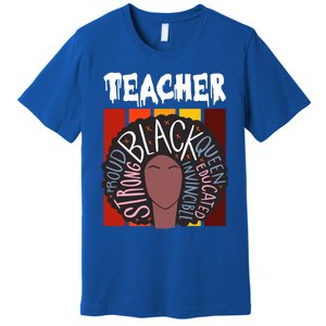 Teacher Drippin Lazy Halloween Costume Retro Afro Queen Funny Gift Premium T-Shirt