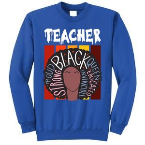 Teacher Drippin Lazy Halloween Costume Retro Afro Queen Funny Gift Tall Sweatshirt