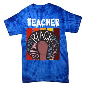 Teacher Drippin Lazy Halloween Costume Retro Afro Queen Funny Gift Tie-Dye T-Shirt