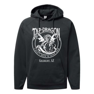 Tap Dragon Logo Front Never Fk With Dragon back Performance Fleece Hoodie