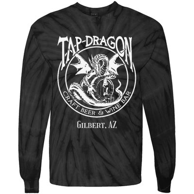 Tap Dragon Logo Front Never Fk With Dragon back Tie-Dye Long Sleeve Shirt