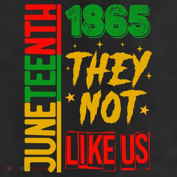 They Don't Like Us Juneteenth 1865 Pride 7 Panel Mesh Trucker Snapback Hat