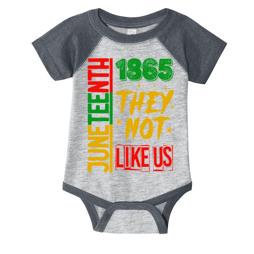They Don't Like Us Juneteenth 1865 Pride Infant Baby Jersey Bodysuit
