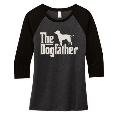 The Dogfather Labrador Funny Dog Owner Women's Tri-Blend 3/4-Sleeve Raglan Shirt