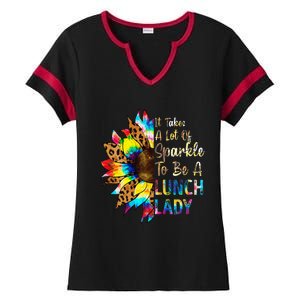 Tie Dye Lunch Lady Teacher Sunflower Leopard Back To School Ladies Halftime Notch Neck Tee