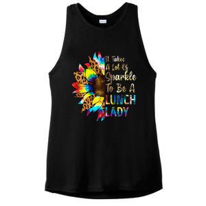 Tie Dye Lunch Lady Teacher Sunflower Leopard Back To School Ladies PosiCharge Tri-Blend Wicking Tank