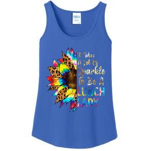 Tie Dye Lunch Lady Teacher Sunflower Leopard Back To School Ladies Essential Tank