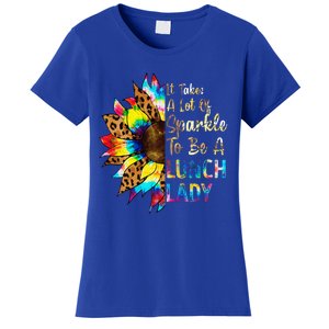 Tie Dye Lunch Lady Teacher Sunflower Leopard Back To School Women's T-Shirt