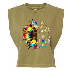 Tie Dye Lunch Lady Teacher Sunflower Leopard Back To School Garment-Dyed Women's Muscle Tee