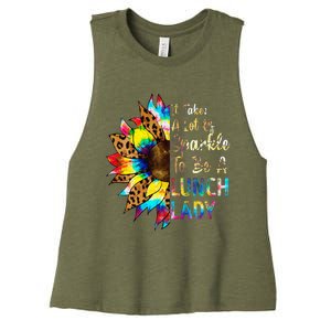 Tie Dye Lunch Lady Teacher Sunflower Leopard Back To School Women's Racerback Cropped Tank