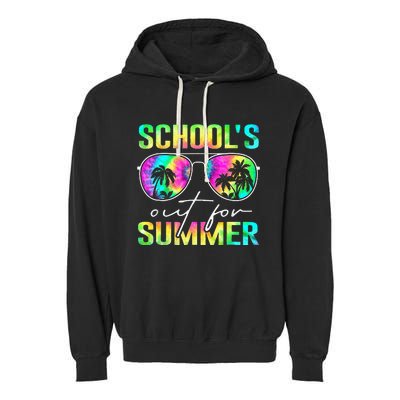 Tie Dye Last Day Of School Schools Out For Summer Teacher Garment-Dyed Fleece Hoodie