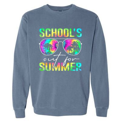 Tie Dye Last Day Of School Schools Out For Summer Teacher Garment-Dyed Sweatshirt