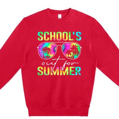 Tie Dye Last Day Of School Schools Out For Summer Teacher Premium Crewneck Sweatshirt