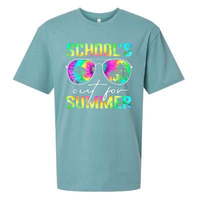 Tie Dye Last Day Of School Schools Out For Summer Teacher Sueded Cloud Jersey T-Shirt