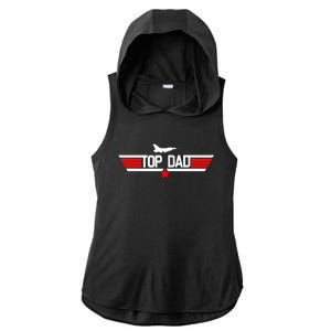 Top Dad Logo Father's Day Ladies PosiCharge Tri-Blend Wicking Draft Hoodie Tank