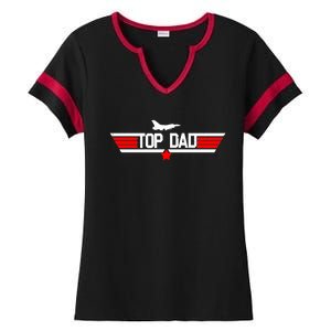 Top Dad Logo Father's Day Ladies Halftime Notch Neck Tee