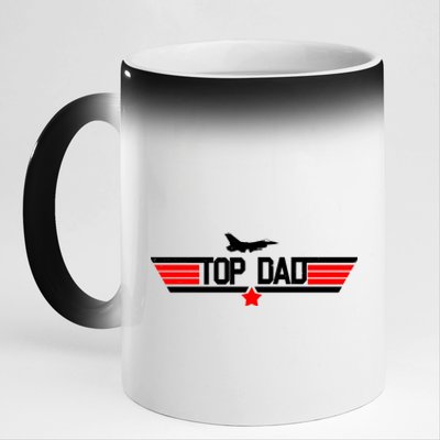 Top Dad Logo Father's Day 11oz Black Color Changing Mug