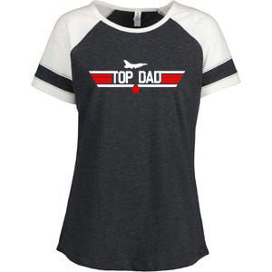 Top Dad Logo Father's Day Enza Ladies Jersey Colorblock Tee