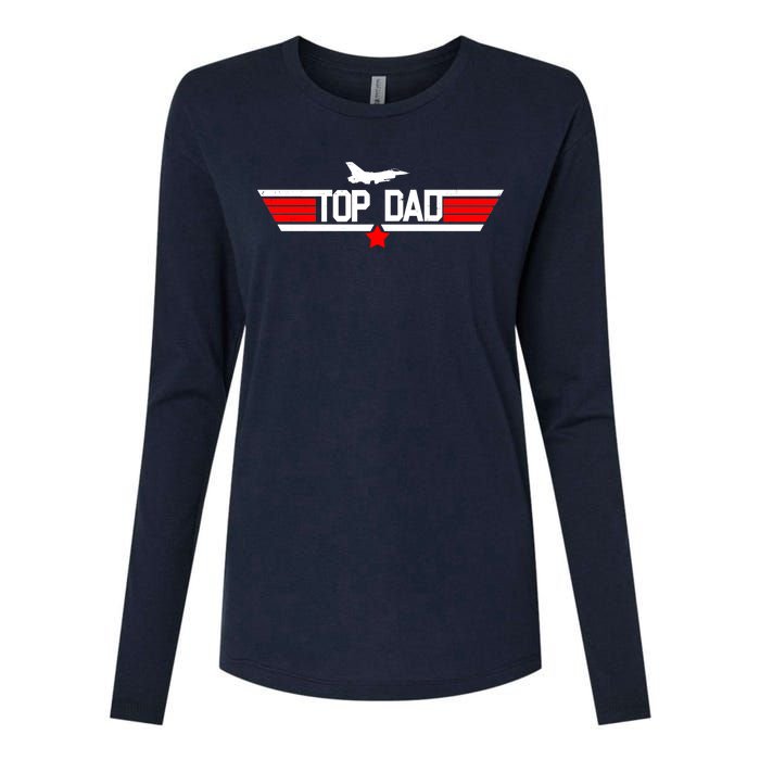 Top Dad Logo Father's Day Womens Cotton Relaxed Long Sleeve T-Shirt