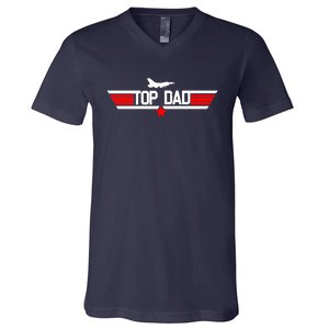 Top Dad Logo Father's Day V-Neck T-Shirt