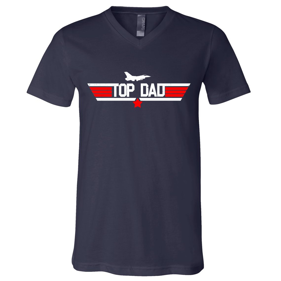Top Dad Logo Father's Day V-Neck T-Shirt