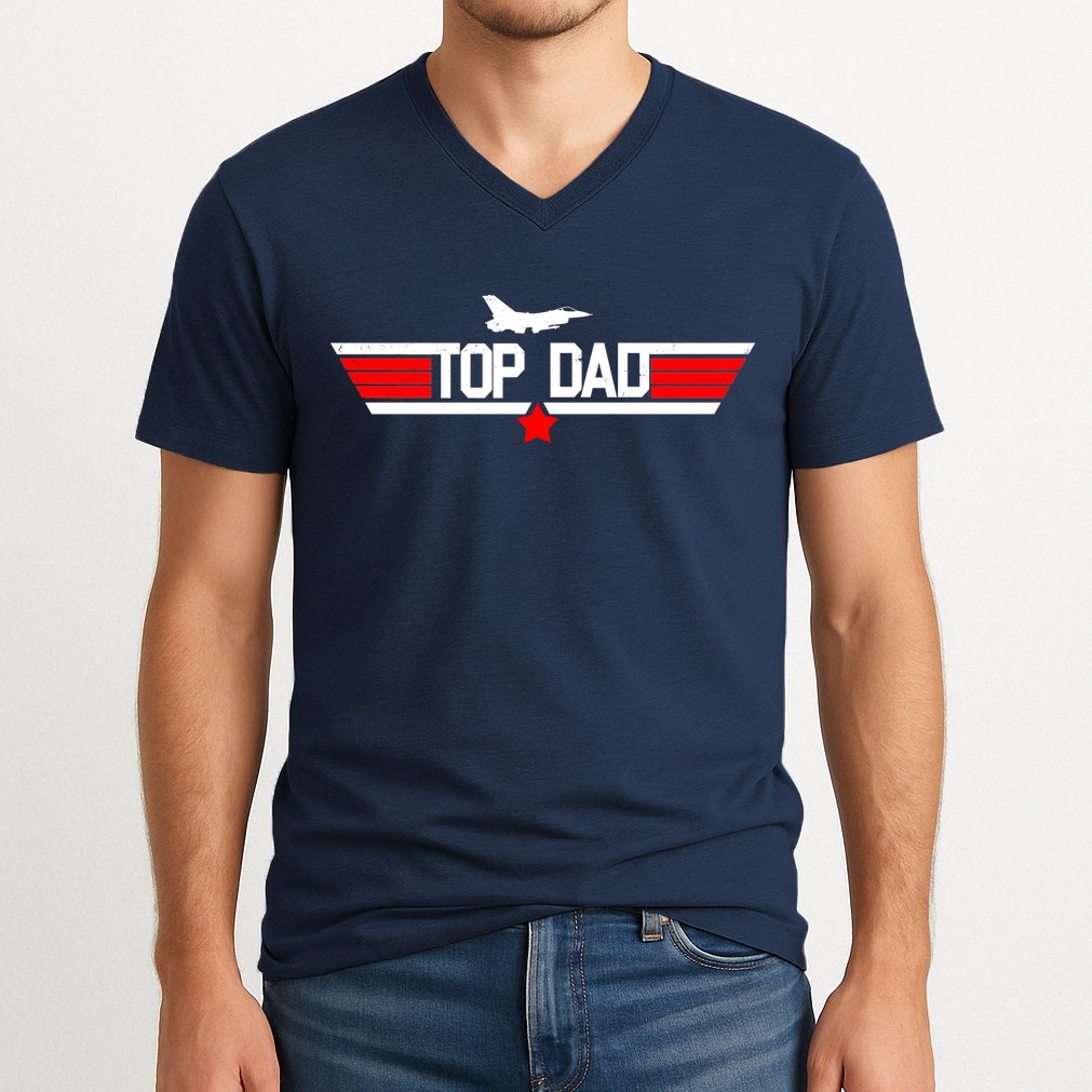 Top Dad Logo Father's Day V-Neck T-Shirt