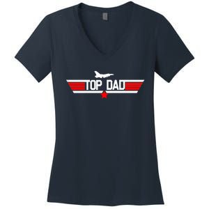 Top Dad Logo Father's Day Women's V-Neck T-Shirt