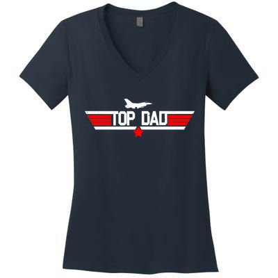 Top Dad Logo Father's Day Women's V-Neck T-Shirt