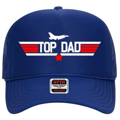 Top Dad Logo Father's Day High Crown Mesh Back Trucker Hat