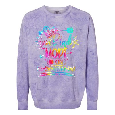 Tie Dye Lunch Lady Mode On All Day Every Day Lunch Lady Life Colorblast Crewneck Sweatshirt