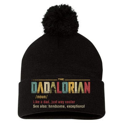 The Dadalorian Like A Dad Funny Defined This Is The Way Pom Pom 12in Knit Beanie