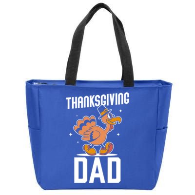 Thanksgiving Dad Lover Cute Family Turkeys Thanksgiving Gift Zip Tote Bag