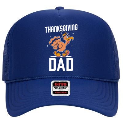 Thanksgiving Dad Lover Cute Family Turkeys Thanksgiving Gift High Crown Mesh Back Trucker Hat