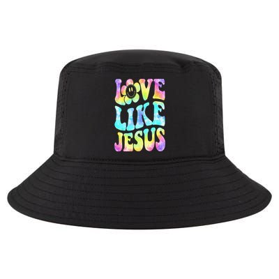 Tie Dye Love Like Jesus Retro Groovy Christian Religious God Cool Comfort Performance Bucket Hat