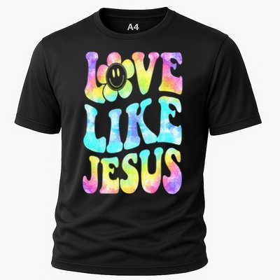 Tie Dye Love Like Jesus Retro Groovy Christian Religious God Performance Shirt
