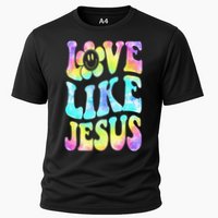 Tie Dye Love Like Jesus Retro Groovy Christian Religious God Cooling Performance Crew T-Shirt