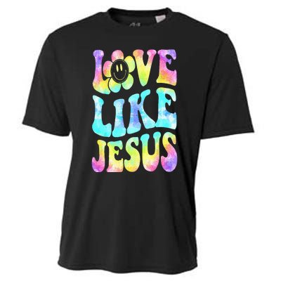 Tie Dye Love Like Jesus Retro Groovy Christian Religious God Cooling Performance Crew T-Shirt