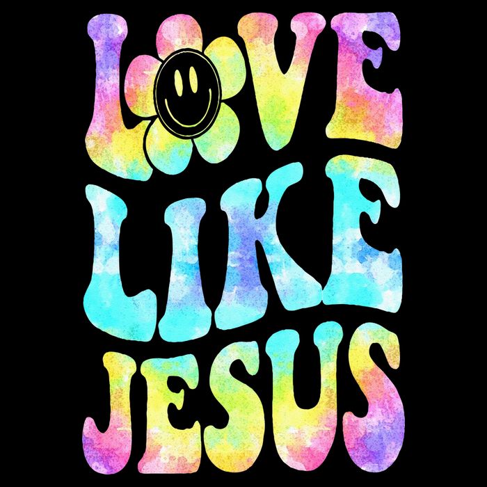Tie Dye Love Like Jesus Retro Groovy Christian Religious God City Backpack