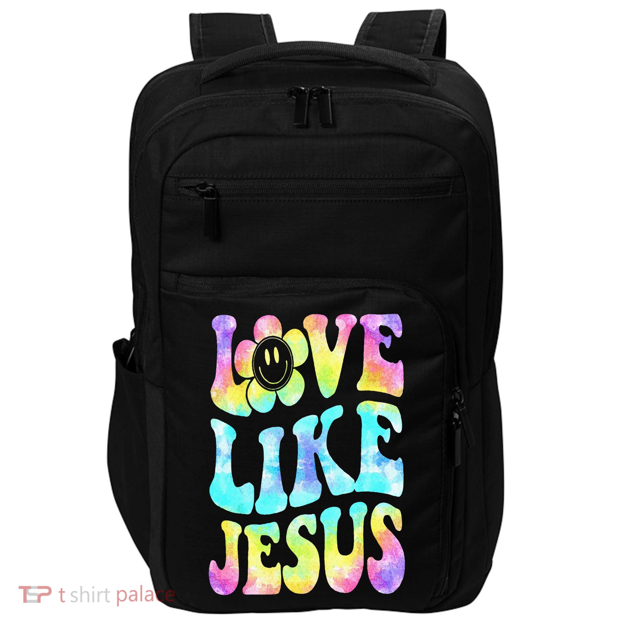 Tie Dye Love Like Jesus Retro Groovy Christian Religious God Impact Tech Backpack
