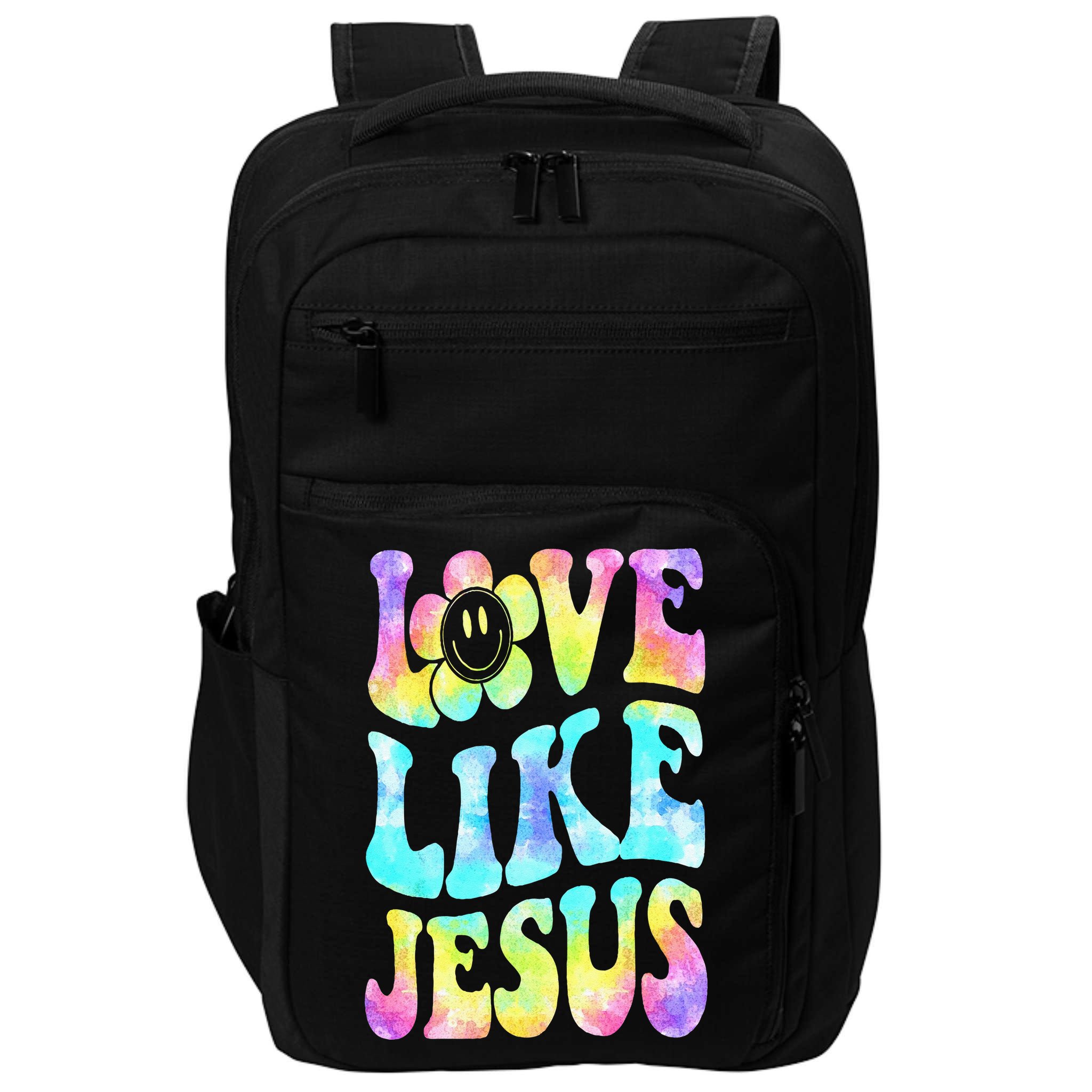 Tie Dye Love Like Jesus Retro Groovy Christian Religious God Impact Tech Backpack