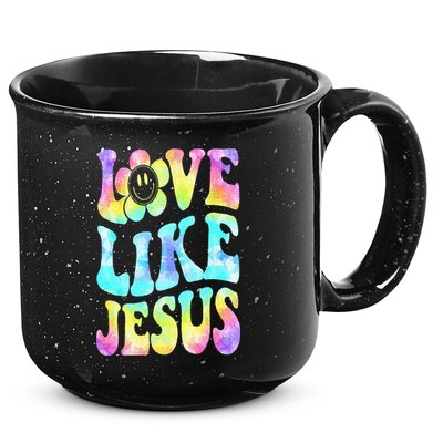 Tie Dye Love Like Jesus Retro Groovy Christian Religious God 15oz Campfire Ceramic Mug