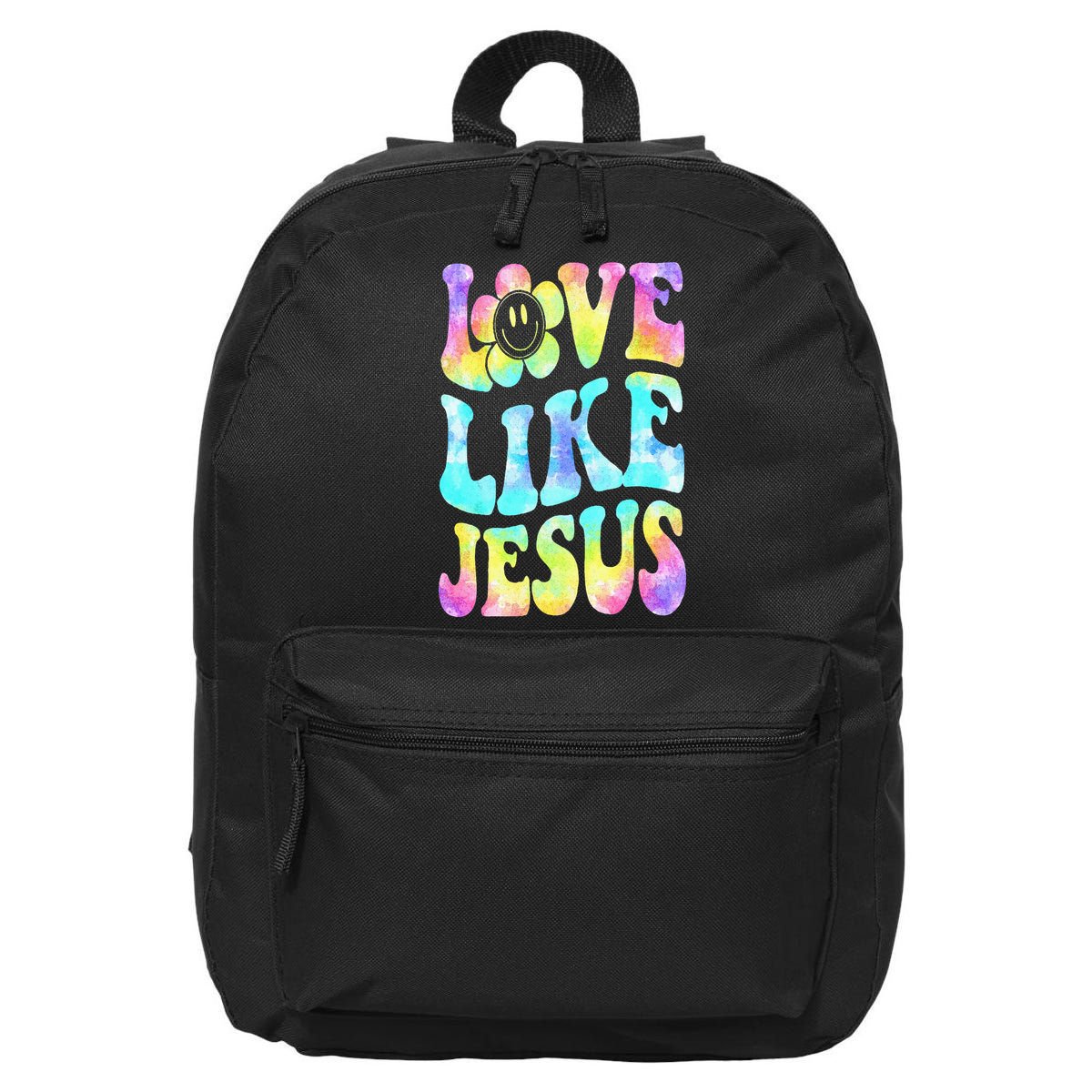 Tie Dye Love Like Jesus Retro Groovy Christian Religious God 16 in Basic Backpack