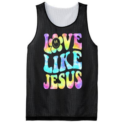 Tie Dye Love Like Jesus Retro Groovy Christian Religious God Mesh Reversible Basketball Jersey Tank