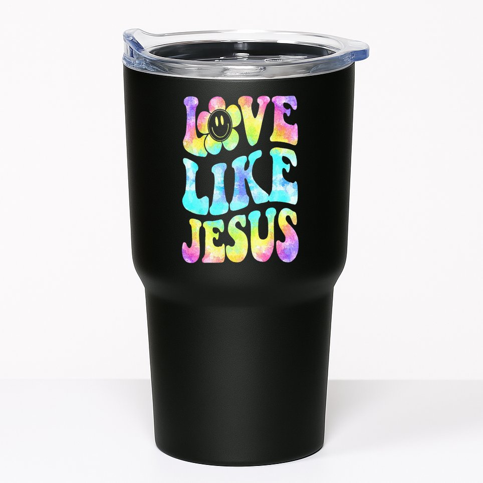 Tie Dye Love Like Jesus Retro Groovy Christian Religious God Tumbler