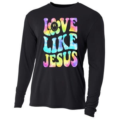 Tie Dye Love Like Jesus Retro Groovy Christian Religious God Cooling Performance Long Sleeve Crew