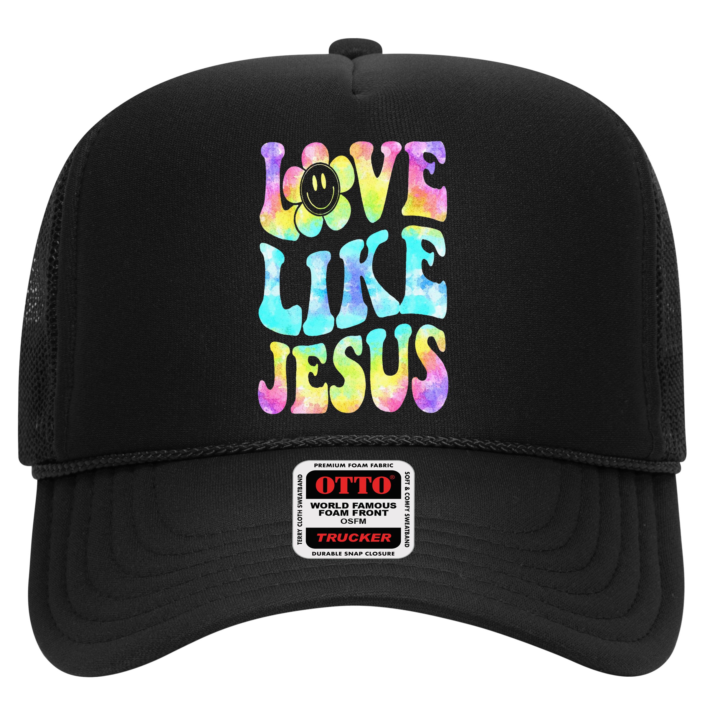 Tie Dye Love Like Jesus Retro Groovy Christian Religious God Hat