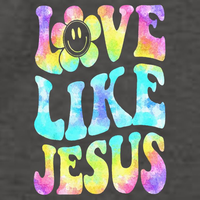 Tie Dye Love Like Jesus Retro Groovy Christian Religious God Vector Backpack